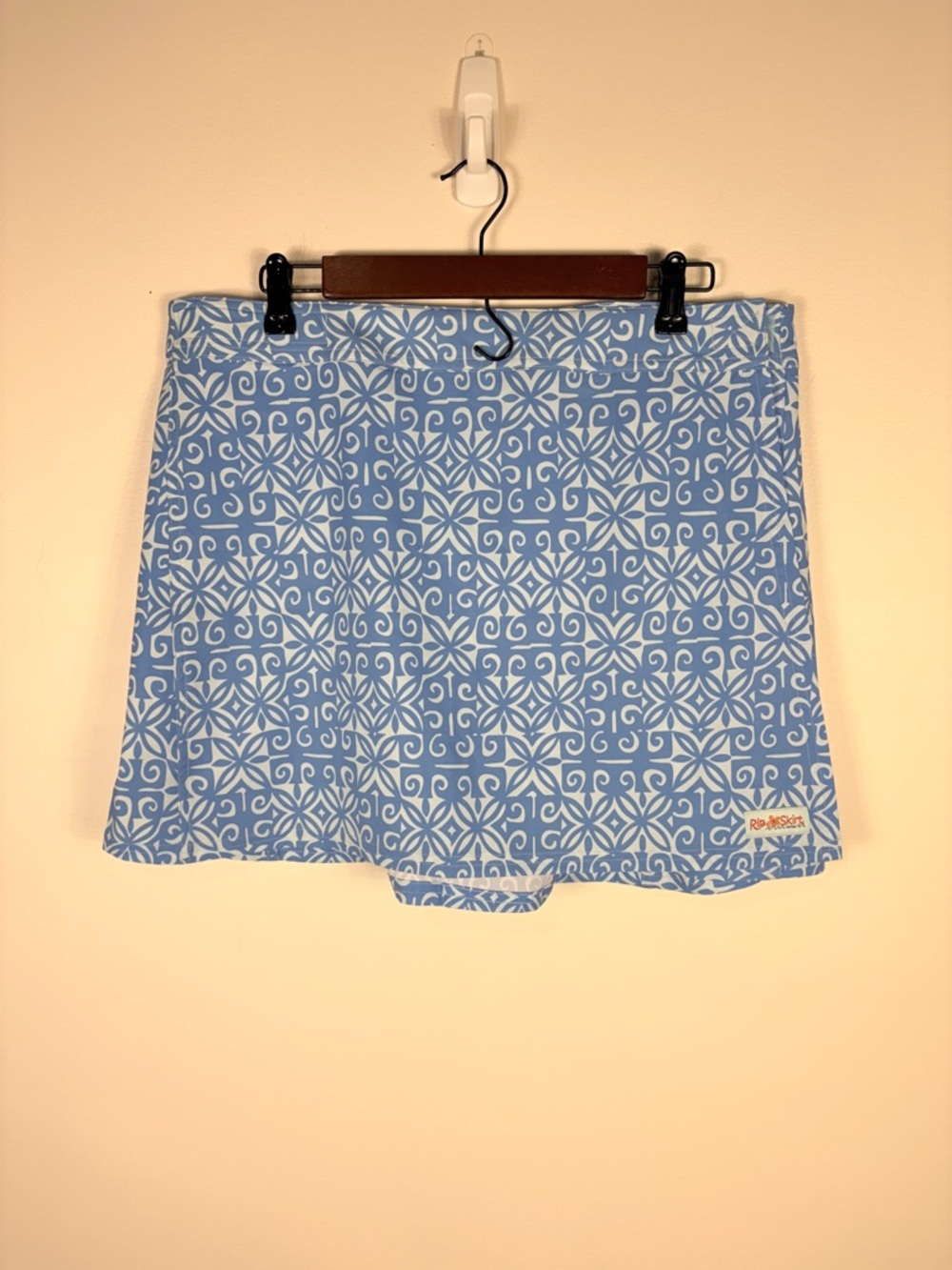Ripskirt Hawaii Blue White Print Wrap Skirt Swim Coverup Adjustable Beach